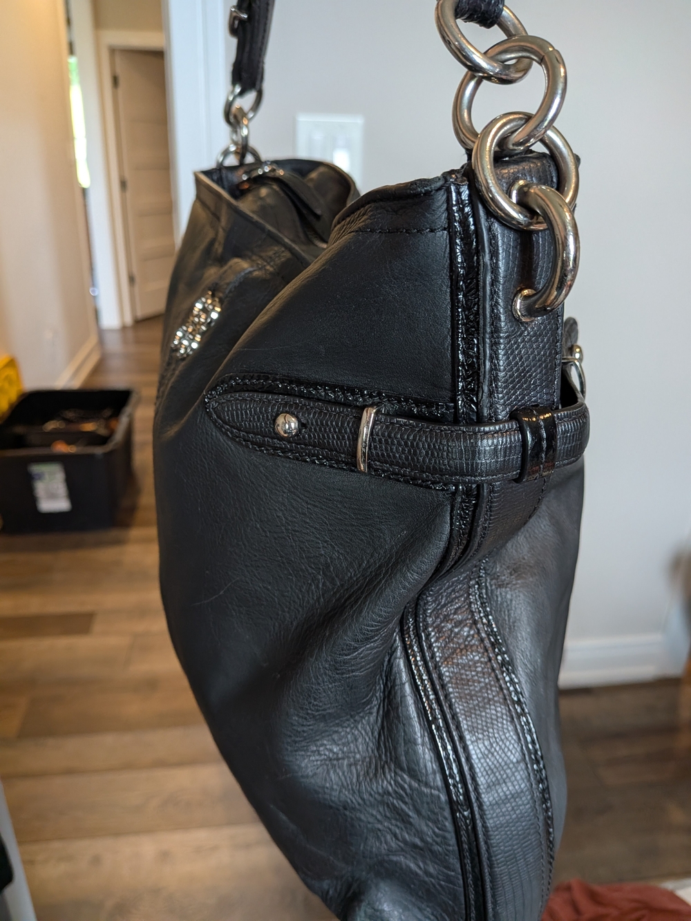 Coach Colette Black Cowhide Leather Hobo Shoulder Bag - Picture 7 of 14